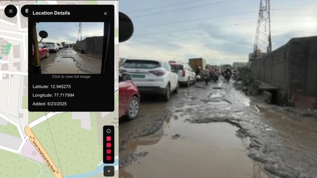 The tool allows users to upload images of potholes and pin their exact location.