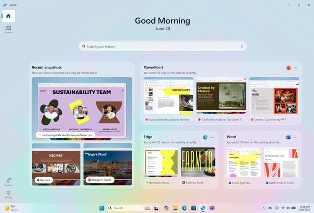 Windows Recall now has a home page.