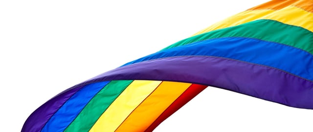 LGBTI rainbow flag isolated on white