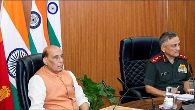 Defence minister Rajnath Singh and CDS General Anil Chauhan. (File Photo)