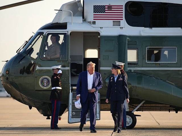 JOINT BASE ANDREWS, MARYLAND - JUNE 24: U.S. President Donald Trump on his way to board Air Force One to depart for the 2025 NATO Summit on June 24, 2025 at Joint Base Andrews, Maryland. This year's NATO summit, which brings together heads of state and government from across the military alliance, is being held in the Netherlands for the first time. Among other matters, members are to approve a new defense investment plan that raises the target for defense spending to 5% of GDP. (Photo by Andrew Harnik/Getty Images)