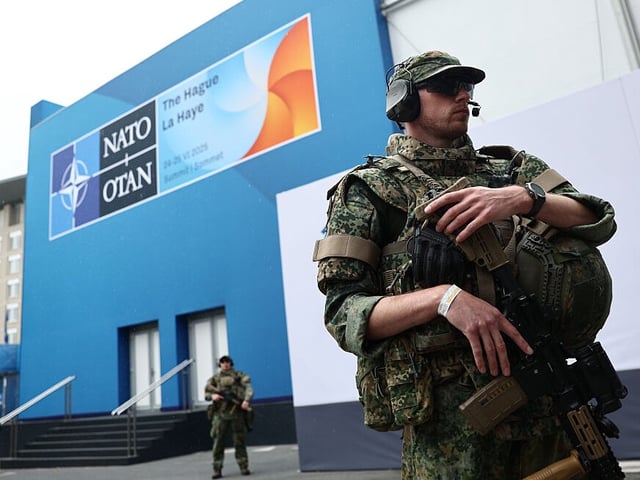 Security measuers at the venue of the NATO Summit in The Hague, Netherlands on June 24, 2025. (Photo by Jakub Porzycki/NurPhoto via Getty Images)
