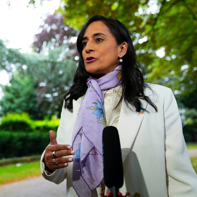 Minister of Foreign Affairs Anita Anand speaks to reporters in The Hague, Netherlands on Tuesday, June 24, 2025. THE CANADIAN PRESS/Sean Kilpatrick