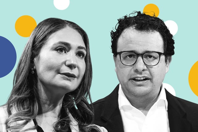 Daniela Amodei, co-founder and president of Anthropic, and Dario Amodei, co-founder and CEO of Anthropic, (Photo by Chesnot/Getty Images)