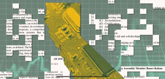 California lawmakers are proposing regulations to protect people and society from the unintended consequences of artificial intelligence. By contrast, the Trump administration wants to avoid excessive regulation. Illustration by Gabriel Hongsdusit, CalMatters