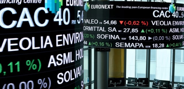 La salle de contrôle d'Euronext, société qui gère la Bourse de Paris