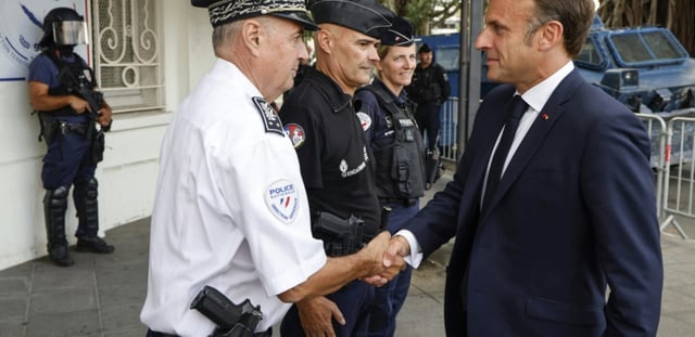 Emmanuel Macron à Nouméa en Nouvelle-Calédonie le 23 mai 2024