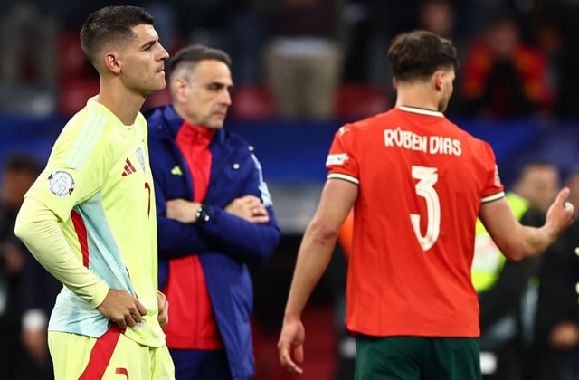 Morata, durante el partido contra Portugal de la Nations en Alemania.