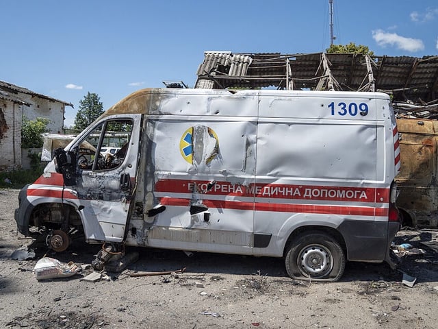 KHARKIV, UKRAINE - JUNE 24: A view of destruction following the Russian drones attack in Kharkiv, Ukraine on June 24, 2025. A fire broke out at the site of the attack, and there were injuries, including a 15-year-old girl. (Photo by Jose Colon/Anadolu via Getty Images)