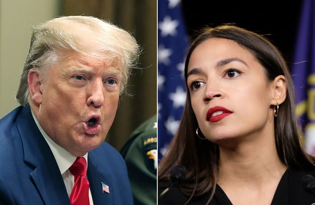 President Donald Trump and Alexandria Ocasio-Cortez are pictured in this combination photo. (Getty Images)