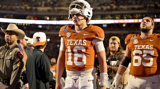 Texas Longhorns quarterback Arch Manning (16) is expected to start for the team in the upcoming college football season.