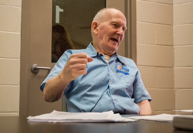 Chester Weger, then-77, in Pinckneyville Correctional Center, Dec. 6, 2016. He went to prison for the infamous 1960 Starved Rock State Park murders. (Zbigniew Bzdak/Chicago Tribune)