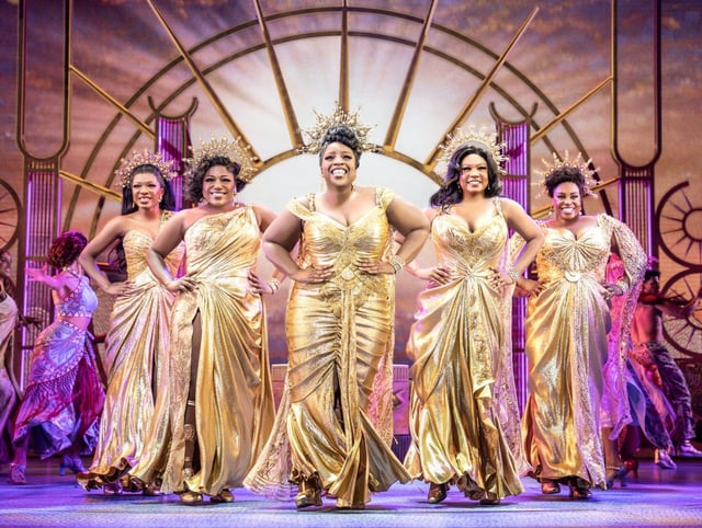 The five Muses raise the tempo, but otherwise this adaptation of the Diseny musical is a dismal evening (Photo: Johan Persson)