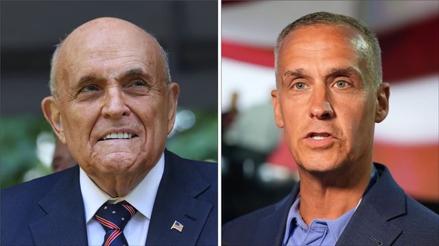 Former NYC Mayor Rudy Giuliani and political consultant Corey Lewandowski.
