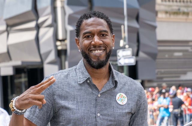 Public Advocate Jumaane Williams is pictured during the National Puerto Rican Day Parade on Fifth Ave. in Manhattan on Sunday, June 8, 2025. (Theodore Parisienne / New York Daily News)