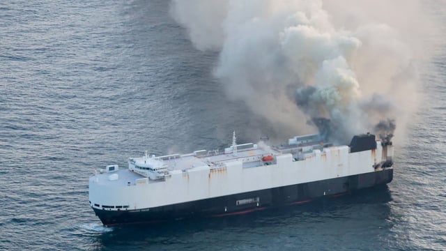 The 600-foot cargo ship had caught fire around 300 miles off the Alaskan coast on June 3. 