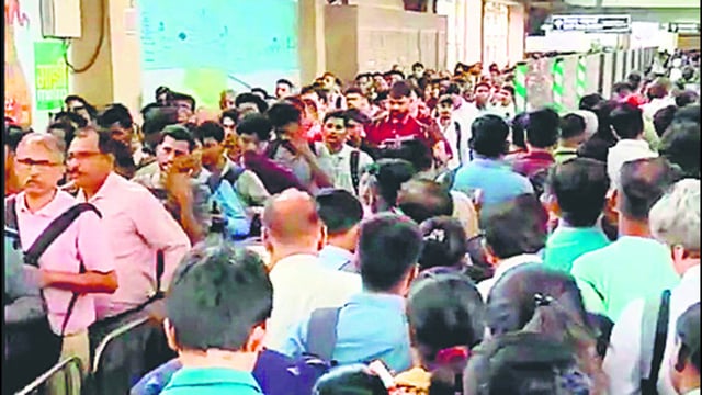 The scene at Ghatkopar metro station on Tuesday. (X)