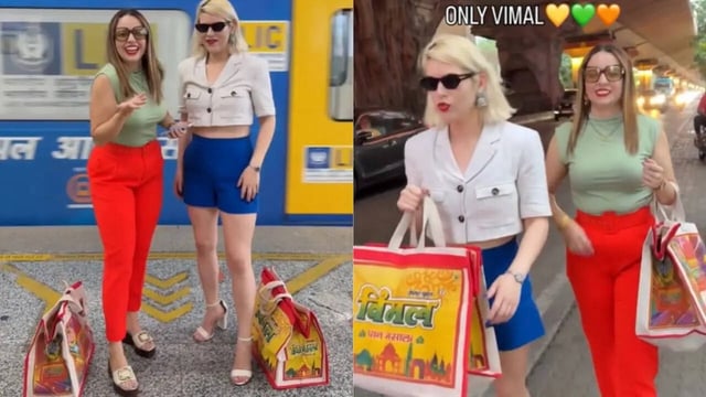 Foreigners Flaunting Vimal Bags On Indian Streets