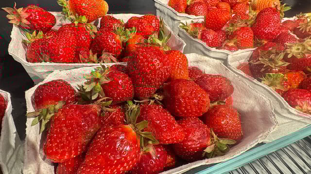Erdbeeren im Supermarkt.