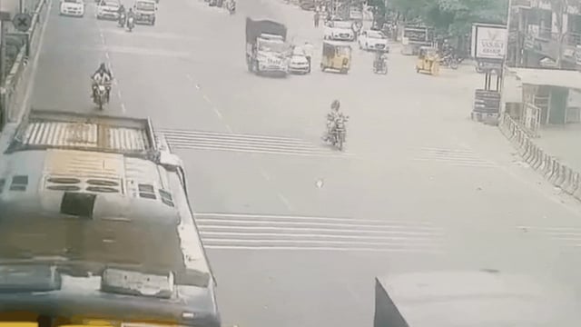 A woman was killed after a Bolero crashed into her while she was standing outside her broken-down car in Hyderabad.