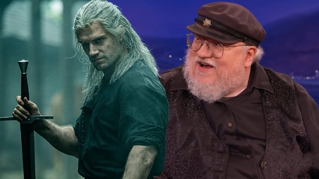 Henry Cavill in The Witcher and George R.R Martin on Conan