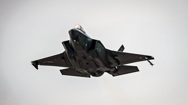 An F-35A Lightning II from the 354th Fighter Wing takes off during an ACE drill at Eielson AFB, Alaska.