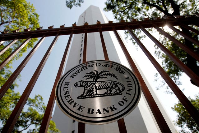 The Reserve Bank of India (RBI) logo is pictured outside its head office in Mumbai November 2, 2010. REUTERS/Danish Siddiqui/File Photo//File Photo
