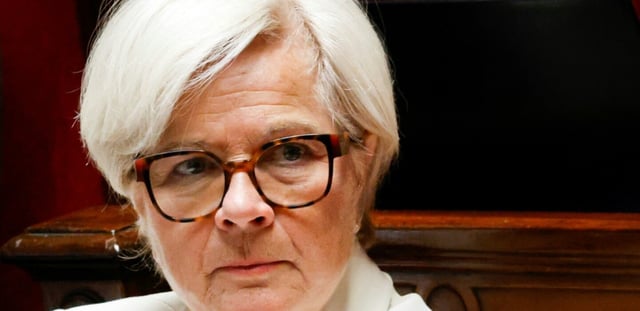 La ministre de la Santé et des Solidarités Catherine Vautrin, le 12 mai 2025, à l'Assemblée nationale, à Paris