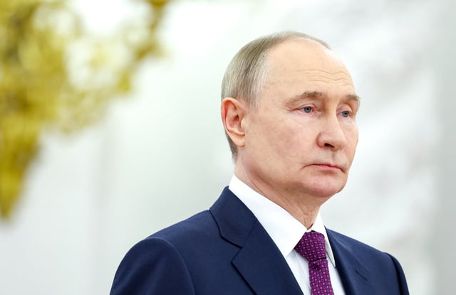 Russian President Vladimir Putin attends a meeting at the Kremlin's St. George Hall in Moscow, Russia June 23, 2025. Sputnik/Alexander Kazakov/Pool via REUTERS/ File Photo