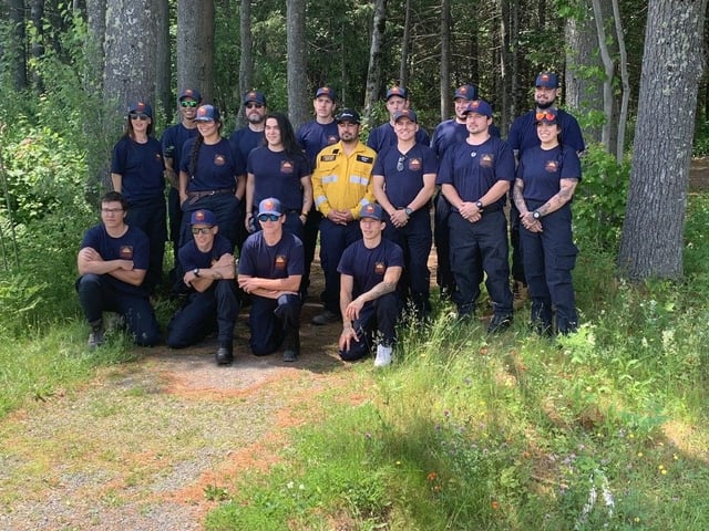 The 16 Indigenous Wabanaki firefighters, and one Indigenous liaison representing New Brunswick in Alberta.
