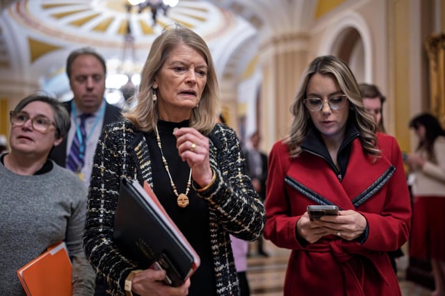 Sen. Lisa Murkowski of Alaska has been one of few Republicans to oppose some of the moves by the Senate majority party since the 119th Congress convened. She has joined Democrats to oppose some of President Donald Trump’s appointees, as well as some actions by members of the Trump administration. (J. SCOTT APPLEWHITE/AP FILE)