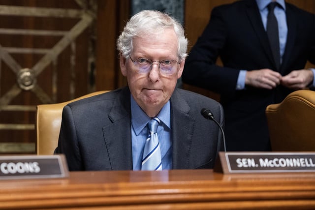 Sen. Mitch McConnell, R-Ky., at a hearing on June 18, 2025. 