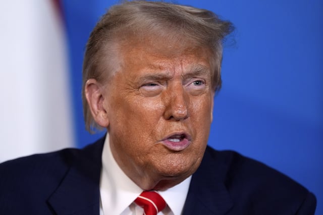 President Donald Trump speaks as he meets with Netherlands' Prime Minister Dick Schoof on the sidelines of a NATO summit in The Hague, Netherlands, Wednesday, June 25, 2025. (AP Photo/Alex Brandon)