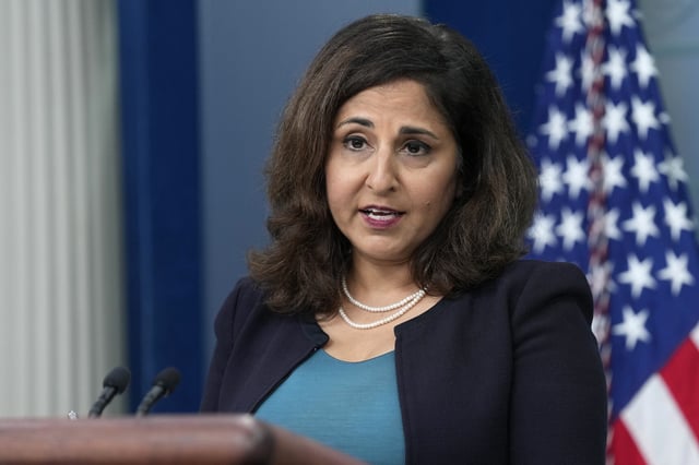 Neera Tanden, a top aide to former President Joe Biden, testified in front of the House Oversight Committee for more than four hours behind closed doors on Tuesday. She said she was allowed to use the autopen to automatically sign documents and said she never covered up Biden&#39;s health. (SUSAN WALSH/AP FILE)