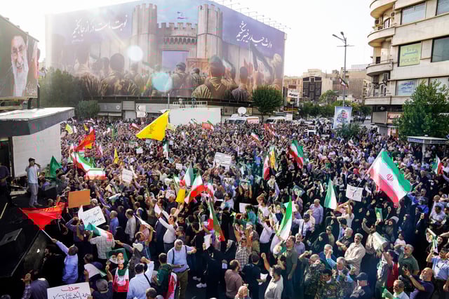 Protesters in Iran over the weekend.