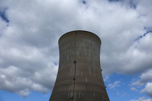 A cooling tower is seen at the Three Mile Island Nuclear power plant, during a tour by Constellation Energy in Middletown, Pennsylvania, U.S., October 16, 2024. REUTERS/Shannon Stapleton/File Photo