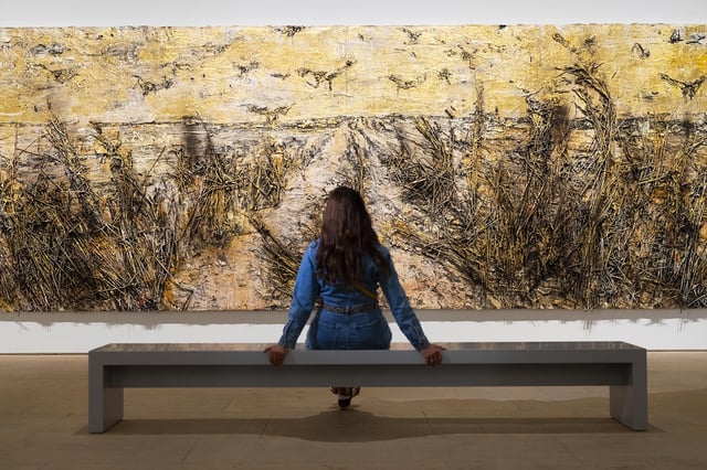 Installation view of the ‘Kiefer / Van Gogh’ exhibition at the Royal Academy of Arts, London (28 June - 26 October 2025), showing Anselm Kiefer, The Crows (Die Krähen), 2019