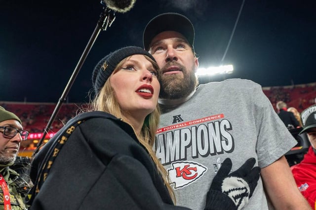 Taylor Swift and Travis Kelce.