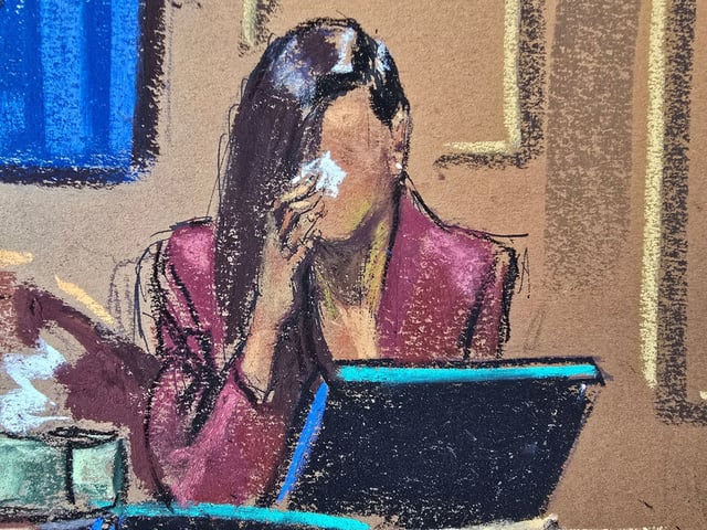 "Jane" testifies on June 6 in this courtroom sketch.