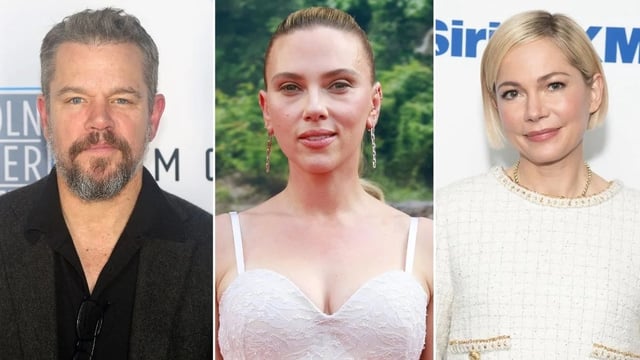 Left to right: Matt Damon (Credit: Bruce Glikas/WireImage), Scarlett Johansson (Credit: Taylor Hill/FilmMagic) and Michelle Williams (Credit: Noam Galai/Getty Images)