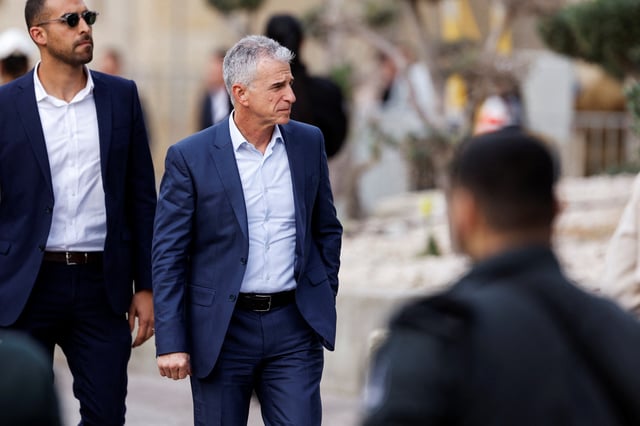 David Barnea, the head of the Israeli Mossad attends an honour guard ceremony for Israel's incoming military chief Herzi Halevi at Israel's Defence Ministry in Tel Aviv, Israel January 16, 2023. REUTERS/Amir Cohen