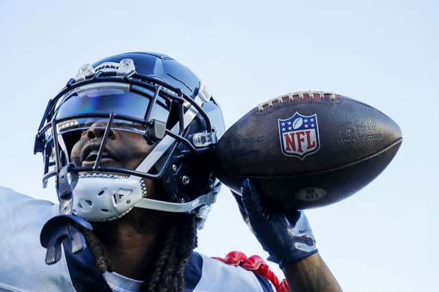 Nov 12, 2023; Cincinnati, Ohio, USA; Houston Texans cornerback Shaquill Griffin (0) reacts after intercepting the ball against the Cincinnati Bengals in the second half at Paycor Stadium. Mandatory Credit: Katie Stratman-USA TODAY Sports/File Photo