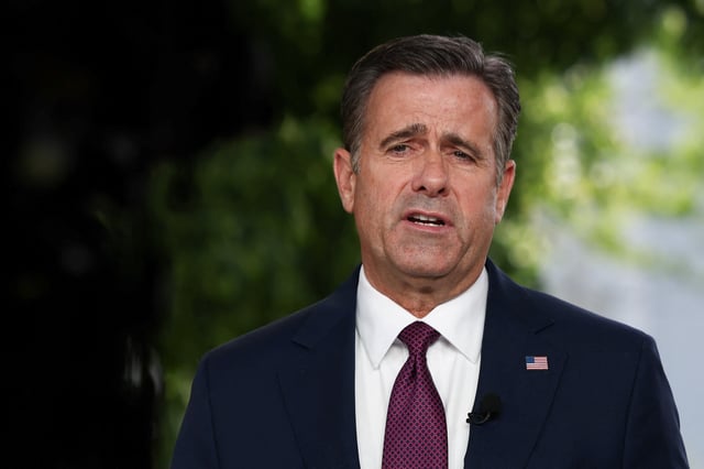 CIA Director John Ratcliffe speaks during an interview at the White House in Washington, D.C., U.S., April 30, 2025.  REUTERS/Evelyn Hockstein/File Photo