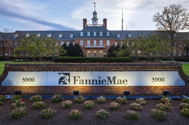 FILE- This April 21, 2018, file photo shows the Fannie Mae headquarters building in Washington. (AP Photo/J. David Ake, File)
