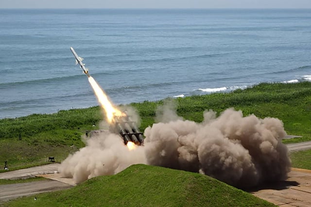 The Hokkaido-based Northern Army of the Japan Ground Self-Defense Force (JGSDF) test-fired a Type 88 surface-to-ship short-range missile at the Shizunai Anti-Air Firing Range on Japan's northern main island of Hokkaido in its first surface-to-ship missile test on Japanese territory on June 24, 2025. (Credit: JGSDF)