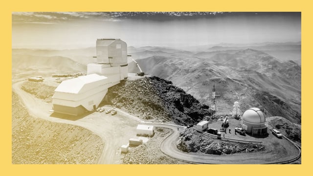 Vera C. Rubin Observatory construction.