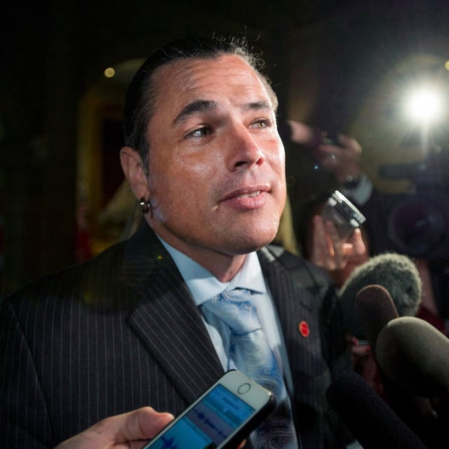 Senator Patrick Brazeau, pictured in 2016, collapsed in chamber amid debate over the major projects bill.