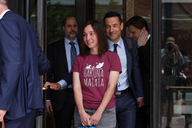 Kseniia Petrova, a Russian-born scientist and research associate at Harvard University, leaves the John Joseph Moakley United States Courthouse after she was released from U.S. federal custody, while awaiting trial in a criminal case in Boston, Massachusetts, U.S. June 12, 2025.   REUTERS/Reba Saldanha/File Photo