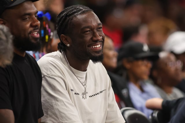 FILE PHOTO" Jun 22, 2025; College Park, Georgia, USA; Charlotte Hornets center Mark Williams (5) watches a game between the Atlanta Dream and Chicago Sky in the second quarter at Gateway Center Arena at College Park. Mandatory Credit: Brett Davis-Imagn Images/File Photo