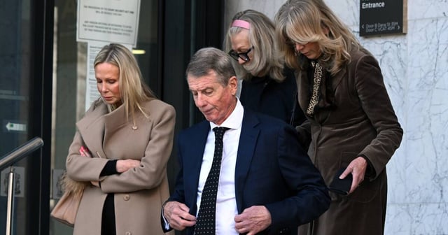 Colin Bainbridge's family leaving the Ballarat Law Courts after Stuart Lee was sentenced on June 26, 2025, for his murder. Picture by Kate Healy